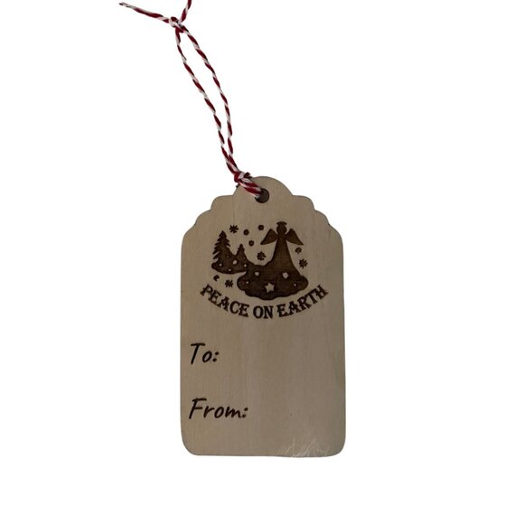 Christmas Gift Tags Ornaments Holiday Gift Tags Wood Gift Tags set of 6 - Picture 6 of 7